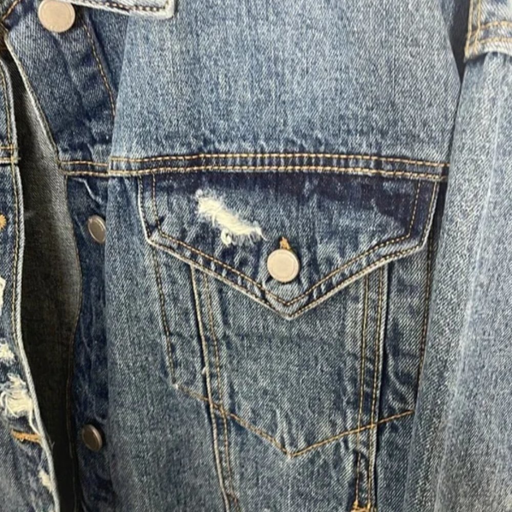 NWT Blank NYC Distressed Denim Jacket - Picture 10 of 12